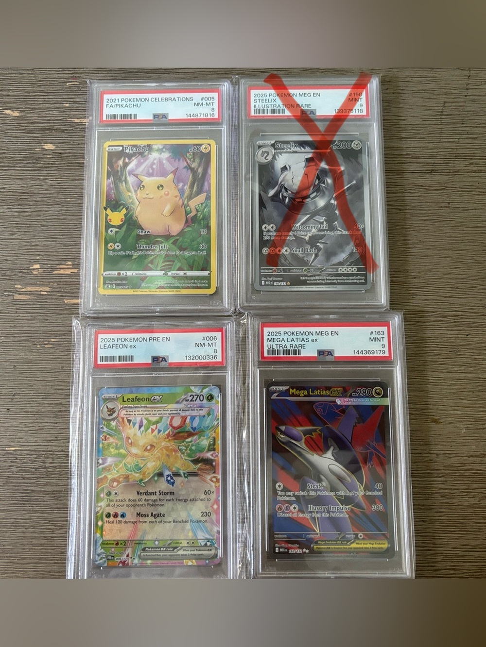 Set of 3 Graded Pokémon Cards - Colorful Collectible Cards